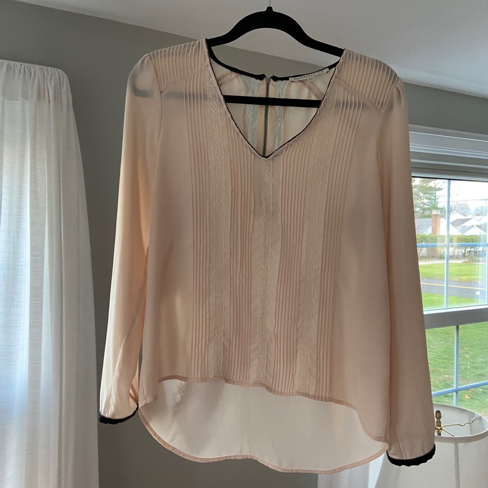 Daniel Rainn Dainty Sheer Lace Blouse